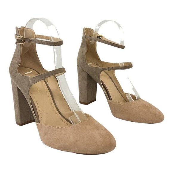 BCBGeneration Womens Size 10 Gray Pink Leissa Faux Suede Heels - Picture 1 of 7